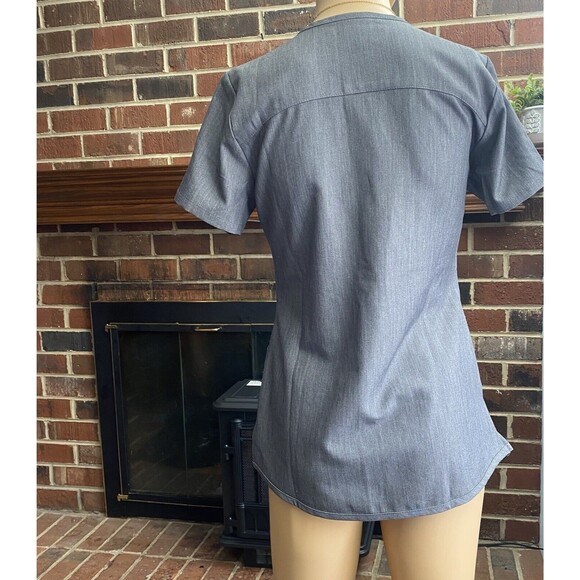 Grey’s Anatomy By Barco Size XXS  gray Scrub Top Short Sleeve V Neck Pockets - Picture 7 of 11